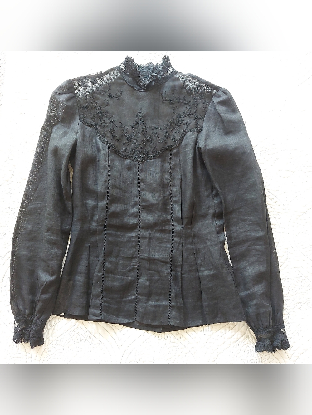 Cloak of Many Colors by Liberty & Lucrezia Vintage women's black Victorian SizeS
